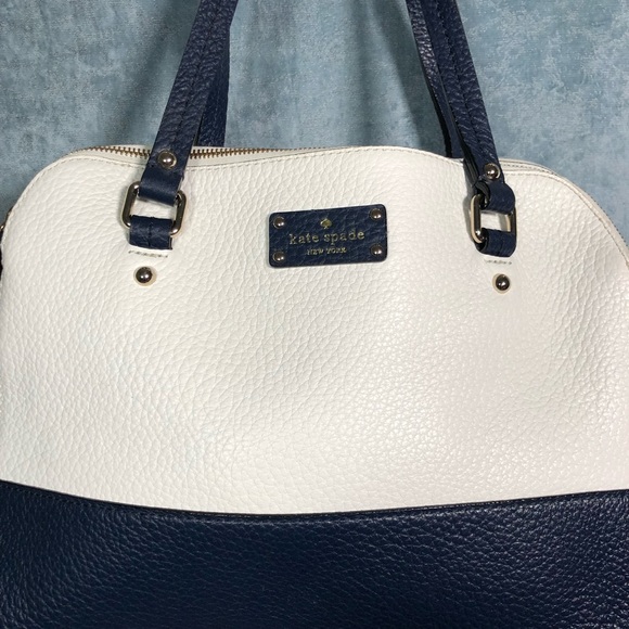 💕SOLD💕Kate Spade ♠️ two tone leather satchel Handbag - Picture 3 of 8